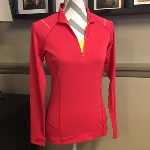 Arc’teryx Long Sleeve Lightweight 1/4 Zip, Coral/Yellow, Size Small